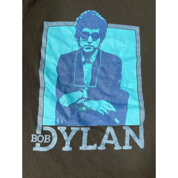 Bob Dylan Blue Graphic Band Tee Black Size M - Picture 5 of 6